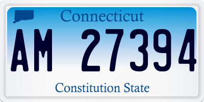 CT license plate AM27394