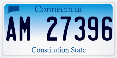 CT license plate AM27396
