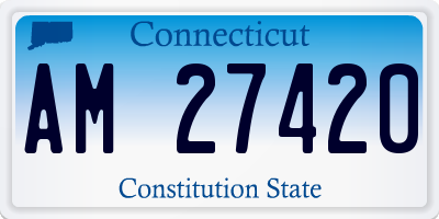 CT license plate AM27420