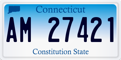 CT license plate AM27421