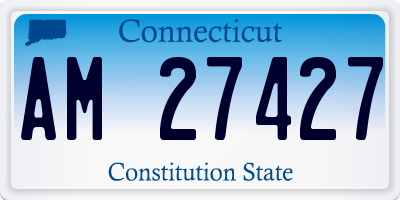 CT license plate AM27427