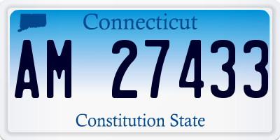 CT license plate AM27433