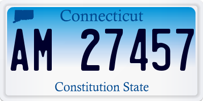 CT license plate AM27457