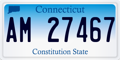 CT license plate AM27467