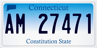 CT license plate AM27471