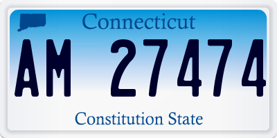 CT license plate AM27474