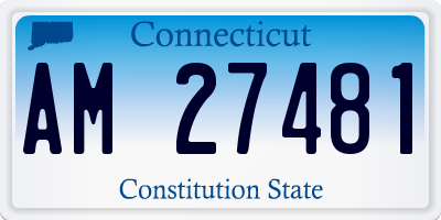 CT license plate AM27481