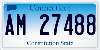 CT license plate AM27488