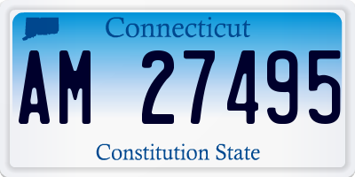 CT license plate AM27495
