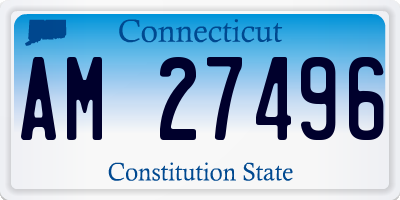 CT license plate AM27496