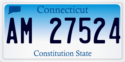 CT license plate AM27524