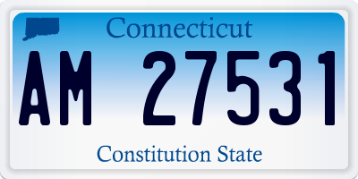 CT license plate AM27531