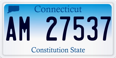 CT license plate AM27537