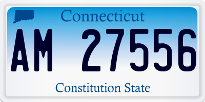 CT license plate AM27556