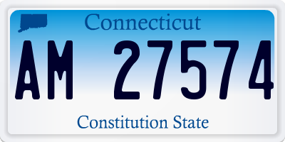 CT license plate AM27574