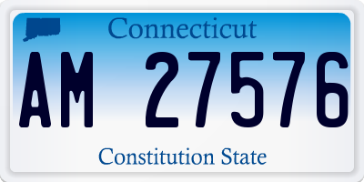 CT license plate AM27576