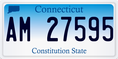 CT license plate AM27595