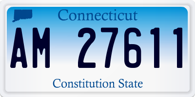 CT license plate AM27611