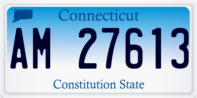 CT license plate AM27613
