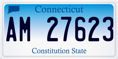 CT license plate AM27623