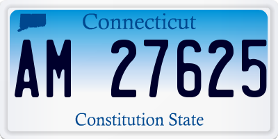 CT license plate AM27625