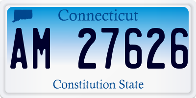 CT license plate AM27626
