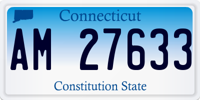 CT license plate AM27633