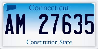 CT license plate AM27635