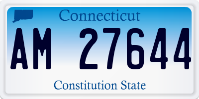 CT license plate AM27644