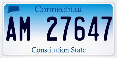 CT license plate AM27647