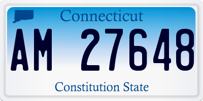 CT license plate AM27648