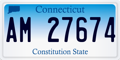 CT license plate AM27674