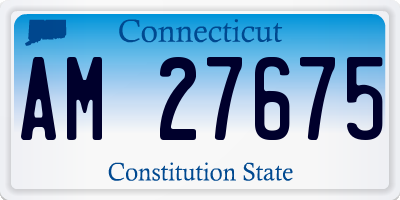 CT license plate AM27675