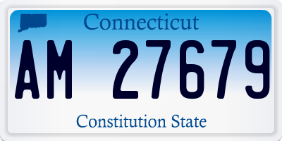 CT license plate AM27679