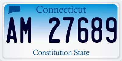 CT license plate AM27689