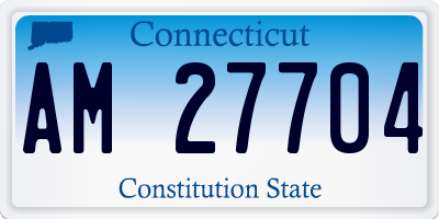 CT license plate AM27704