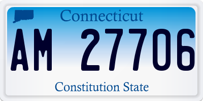 CT license plate AM27706