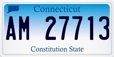 CT license plate AM27713