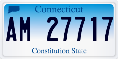 CT license plate AM27717