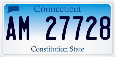 CT license plate AM27728