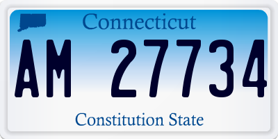 CT license plate AM27734