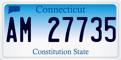 CT license plate AM27735