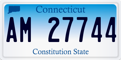 CT license plate AM27744