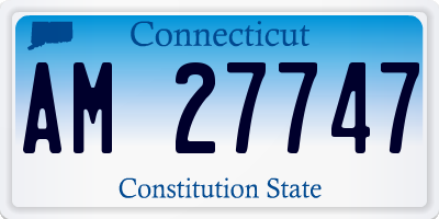 CT license plate AM27747