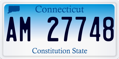 CT license plate AM27748