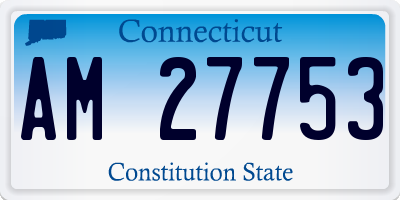 CT license plate AM27753