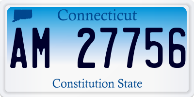 CT license plate AM27756
