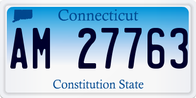 CT license plate AM27763