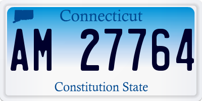 CT license plate AM27764