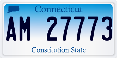 CT license plate AM27773
